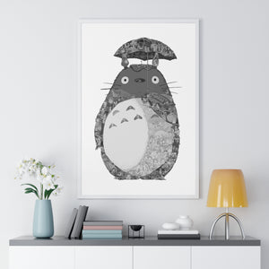 TOTORO BLACK & WHITE FRAMED POSTER TOTORO BLACK & WHITE FRAMED POSTER