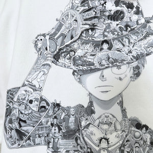 LUFFY BLACK & WHITE HOODIE (Ship from Viet Nam) LUFFY BLACK & WHITE HOODIE (Ship from Viet Nam)