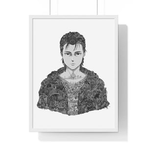 EREN YEAGER BLACK & WHITE FRAMED POSTER EREN YEAGER BLACK & WHITE FRAMED POSTER