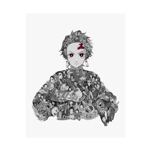 TANJIRO BLACK & WHITE POSTER (Colored Eyes) TANJIRO BLACK & WHITE POSTER (Colored Eyes)