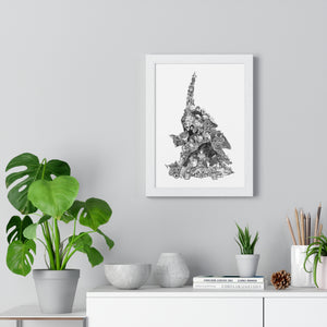 EVA 01 BLACK & WHITE FRAMED POSTER EVA 01 BLACK & WHITE FRAMED POSTER