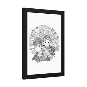 GRAVE OF THE FIREFLIES BLACK & WHITE FRAMED POSTER GRAVE OF THE FIREFLIES BLACK & WHITE FRAMED POSTER