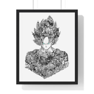 GOKU BLACK & WHITE FRAMED POSTER (with colored eyes) GOKU BLACK & WHITE FRAMED POSTER (with colored eyes)