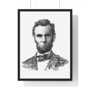 ABRAHAM LINCOLN BLACK & WHITE FRAMED POSTER ABRAHAM LINCOLN BLACK & WHITE FRAMED POSTER