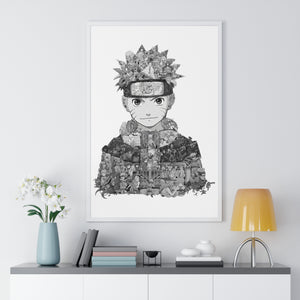 KID NARUTO BLACK & WHITE FRAMED POSTER KID NARUTO BLACK & WHITE FRAMED POSTER