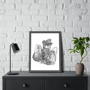 JOTARO BLACK & WHITE FRAMED POSTER JOTARO BLACK & WHITE FRAMED POSTER