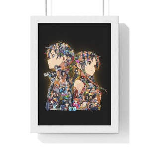 KIRITO ASUNA COLOR FRAMED POSTER KIRITO ASUNA COLOR FRAMED POSTER