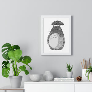 TOTORO BLACK & WHITE FRAMED POSTER TOTORO BLACK & WHITE FRAMED POSTER