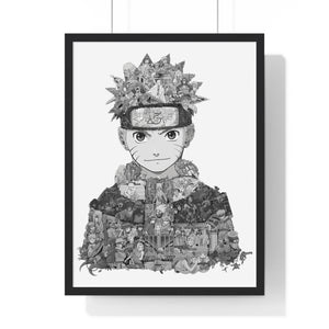 KID NARUTO BLACK & WHITE FRAMED POSTER KID NARUTO BLACK & WHITE FRAMED POSTER