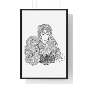 SESSHOMARU BLACK & WHITE FRAMED POSTER SESSHOMARU BLACK & WHITE FRAMED POSTER