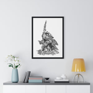 EVA 01 BLACK & WHITE FRAMED POSTER EVA 01 BLACK & WHITE FRAMED POSTER