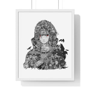 ITACHI BLACK & WHITE FRAMED POSTER (with colored eyes) ITACHI BLACK & WHITE FRAMED POSTER (with colored eyes)