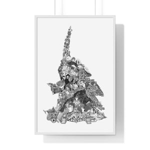 EVA 01 BLACK & WHITE FRAMED POSTER EVA 01 BLACK & WHITE FRAMED POSTER