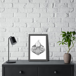 FAT BUU BLACK & WHITE FRAMED POSTER FAT BUU BLACK & WHITE FRAMED POSTER