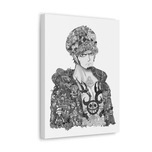 TRAFALGAR LAW BLACK & WHITE CANVAS TRAFALGAR LAW BLACK & WHITE CANVAS