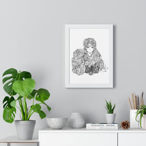 SESSHOMARU BLACK & WHITE FRAMED POSTER SESSHOMARU BLACK & WHITE FRAMED POSTER