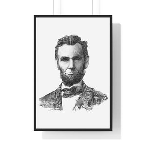 ABRAHAM LINCOLN BLACK & WHITE FRAMED POSTER ABRAHAM LINCOLN BLACK & WHITE FRAMED POSTER