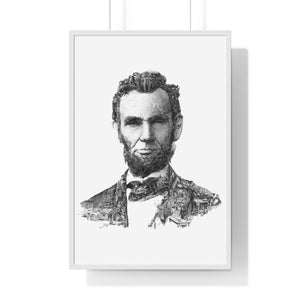 ABRAHAM LINCOLN BLACK & WHITE FRAMED POSTER ABRAHAM LINCOLN BLACK & WHITE FRAMED POSTER