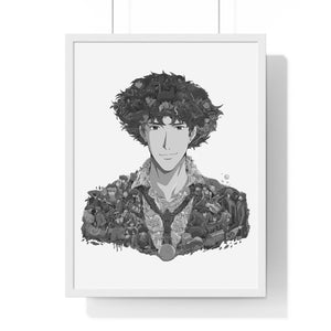 SPIKE SPIEGEL BLACK & WHITE FRAMED POSTER SPIKE SPIEGEL BLACK & WHITE FRAMED POSTER