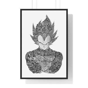 VEGETA (WITH STORY) BLACK & WHITE FRAMED POSTER VEGETA (WITH STORY) BLACK & WHITE FRAMED POSTER