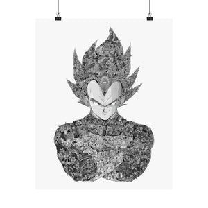 VEGETA (WITH STORY) BLACK & WHITE POSTER VEGETA (WITH STORY) BLACK & WHITE POSTER