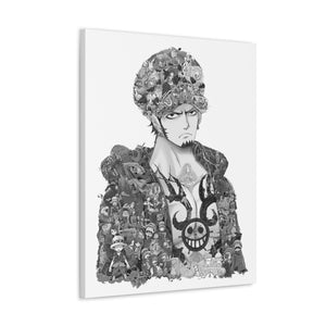 TRAFALGAR LAW BLACK & WHITE CANVAS TRAFALGAR LAW BLACK & WHITE CANVAS