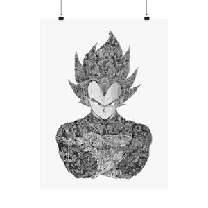VEGETA (WITH STORY) BLACK & WHITE POSTER VEGETA (WITH STORY) BLACK & WHITE POSTER