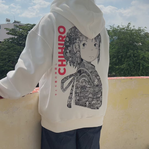 CHIHIRO BLACK & WHITE HOODIE (Ship from Viet Nam) CHIHIRO BLACK & WHITE HOODIE (Ship from Viet Nam)