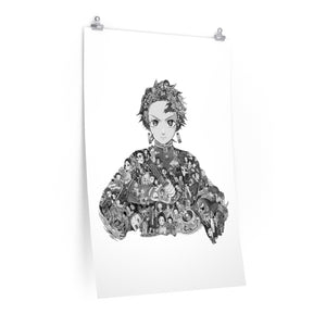 TANJIRO BLACK & WHITE POSTER TANJIRO BLACK & WHITE POSTER