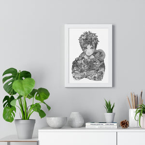 GAARA BLACK & WHITE FRAMED POSTER GAARA BLACK & WHITE FRAMED POSTER