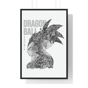 GOKU VEGETA BLACK & WHITE FRAMED POSTER GOKU VEGETA BLACK & WHITE FRAMED POSTER