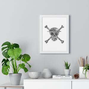 MUGIWARA JOLLY ROGER BLACK & WHITE FRAMED POSTER (WHITE BG) MUGIWARA JOLLY ROGER BLACK & WHITE FRAMED POSTER (WHITE BG)