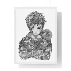 GAARA BLACK & WHITE FRAMED POSTER GAARA BLACK & WHITE FRAMED POSTER