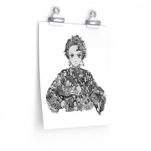 TANJIRO BLACK & WHITE POSTER TANJIRO BLACK & WHITE POSTER
