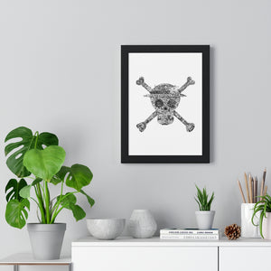 MUGIWARA JOLLY ROGER BLACK & WHITE FRAMED POSTER (WHITE BG) MUGIWARA JOLLY ROGER BLACK & WHITE FRAMED POSTER (WHITE BG)