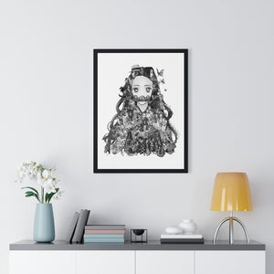 NEZUKO BLACK & WHITE FRAMED POSTER NEZUKO BLACK & WHITE FRAMED POSTER