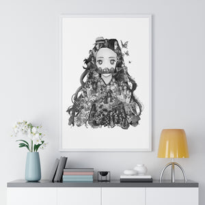 NEZUKO BLACK & WHITE FRAMED POSTER NEZUKO BLACK & WHITE FRAMED POSTER