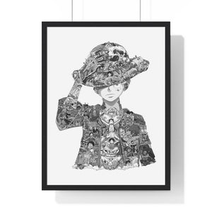LUFFY BLACK & WHITE FRAMED POSTER LUFFY BLACK & WHITE FRAMED POSTER