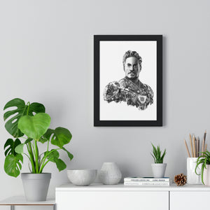 IRON MAN BLACK & WHITE FRAMED POSTER IRON MAN BLACK & WHITE FRAMED POSTER