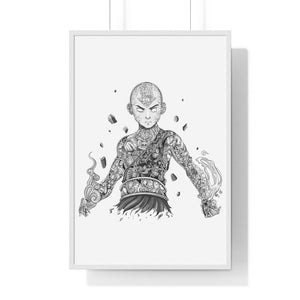 AANG BLACK & WHITE FRAMED POSTER AANG BLACK & WHITE FRAMED POSTER