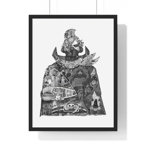SANJI BLACK & WHITE FRAMED POSTER SANJI BLACK & WHITE FRAMED POSTER