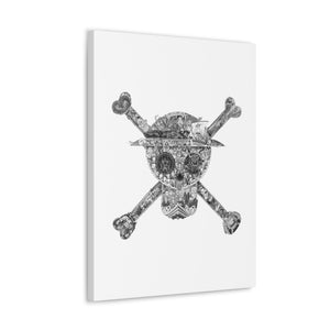 MUGIWARA JOLLY ROGER BLACK & WHITE CANVAS (WHITE BG) MUGIWARA JOLLY ROGER BLACK & WHITE CANVAS (WHITE BG)