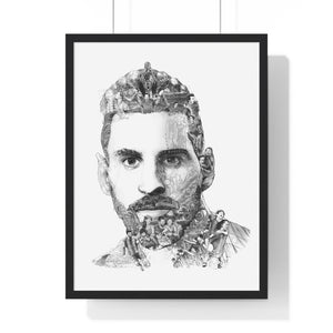 MESSI BLACK & WHITE FRAMED POSTER MESSI BLACK & WHITE FRAMED POSTER