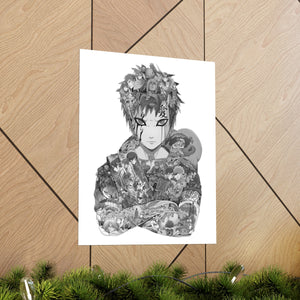 GAARA BLACK & WHITE POSTER GAARA BLACK & WHITE POSTER