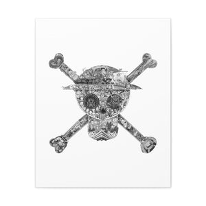 MUGIWARA JOLLY ROGER BLACK & WHITE CANVAS (WHITE BG) MUGIWARA JOLLY ROGER BLACK & WHITE CANVAS (WHITE BG)