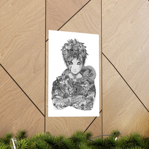 GAARA BLACK & WHITE POSTER GAARA BLACK & WHITE POSTER