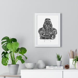 DARTH VADER BLACK & WHITE FRAMED POSTER DARTH VADER BLACK & WHITE FRAMED POSTER