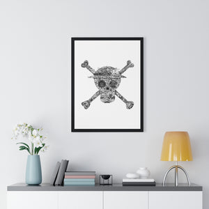 MUGIWARA JOLLY ROGER BLACK & WHITE FRAMED POSTER (WHITE BG) MUGIWARA JOLLY ROGER BLACK & WHITE FRAMED POSTER (WHITE BG)
