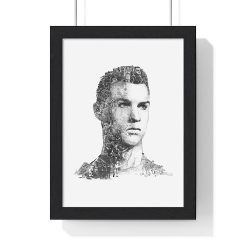 Cristiano Ronaldo Black and White Greeting Card by My Inspiration