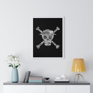 MUGIWARA JOLLY ROGER BLACK & WHITE FRAMED POSTER MUGIWARA JOLLY ROGER BLACK & WHITE FRAMED POSTER
